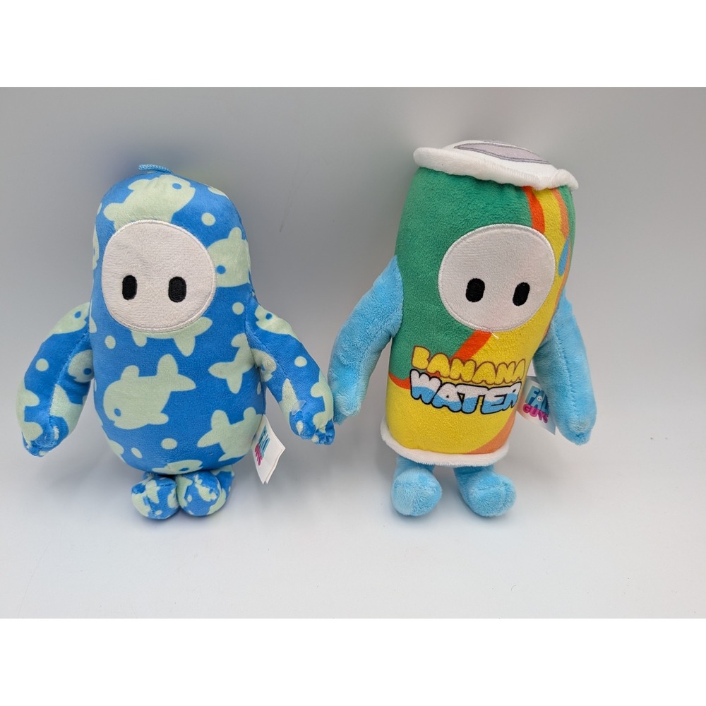 Fall Guys Plush Fish Skin Wave Banana Water Lot 8 Inch Basic Fun 2024 Stuffed